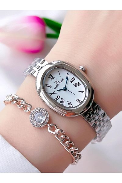 Daniel Klein Steel Band 30 Mt Water Resistant Women's Wrist Watch+Bracelet Bfg.13871.X1