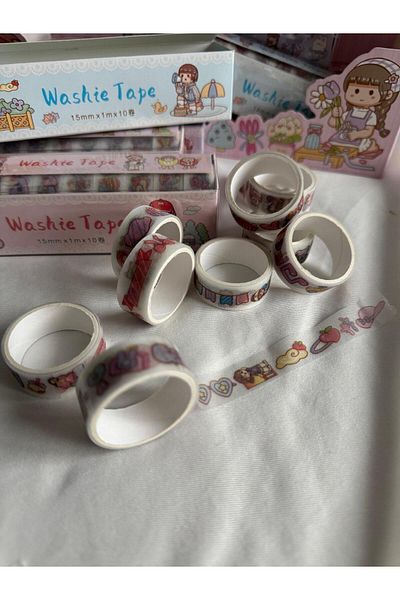 Planet Butik Kawaii Designed Washie Tape Set