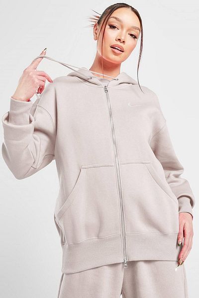Nike Îmbrăcăminte sport Phoenix Fleece Hanorac supradimensionat cu fermoar complet Hanorac cu glugă pentru femei Liliac