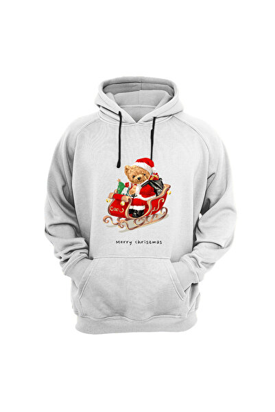 WİDİ Srećan Božić Noel Štampano - Slatka regularna majica Kengur džep Pamuk