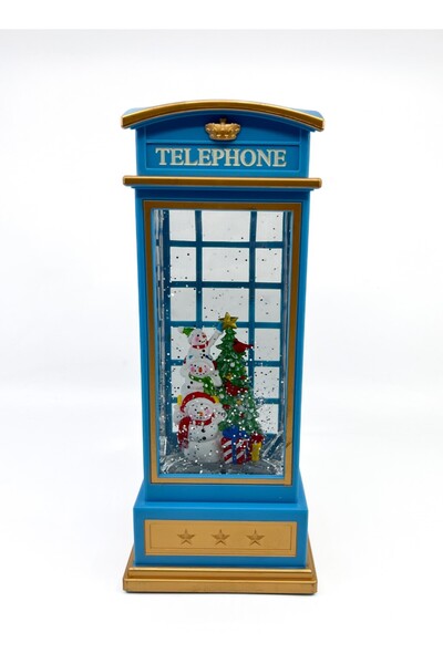 Bıyıklı Tobacco Işıklı ve Müzikli Kar Küresi - Kardan Adam Ailesi ve Çam Ağacı