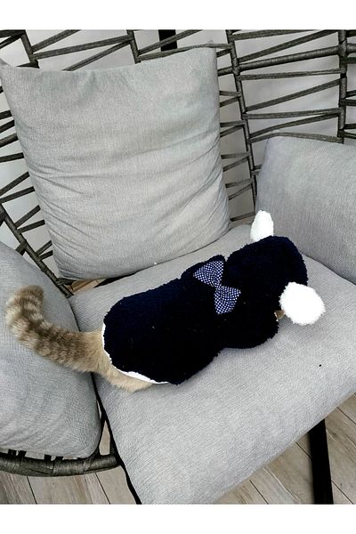 Quun Velsoft Cat Dog Cardigan - Soft Coat with Snap Fasteners, Stylish Navy Design