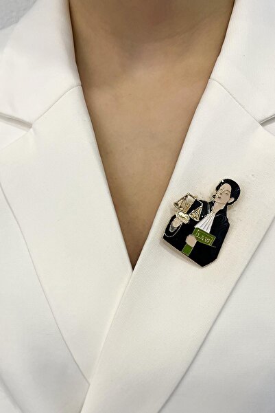 Modex Mineli Kadın Avukat İğneli Broş (5cm)