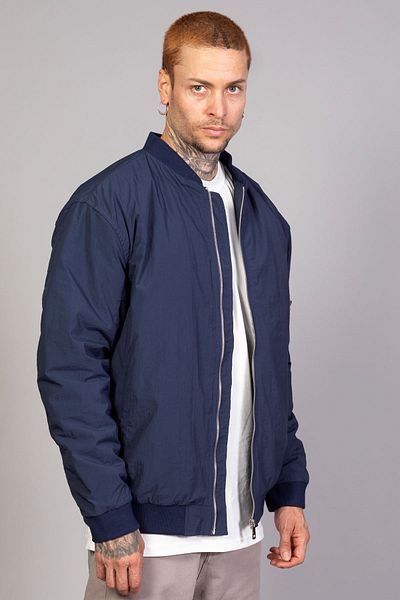 LTC Jeans Мъжко яке тип пилот, тъмносиньо, с класическа кройка / намачкана материя (пролет-есен-зима)