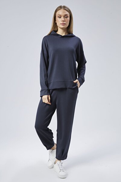 soBasic Модальний тканинний капюшон з еластичним поясом Шальвар Спортивний костюм - Синій