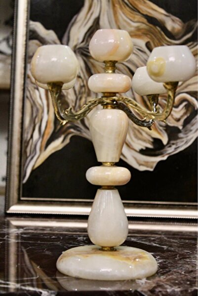 Marblecenter Mermer Hediyelik Şık Obje Davet Tasarım Modern Süs Eşyası Şamdan Hediyelik