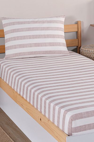 Eponj Home Pes Fitted Sheet Set Single Heart Dried Rose Combination