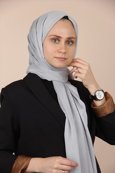 Sima Ash Grey-003 Şal din şifon Sima Janjanlı