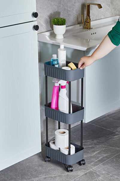 AHİR TİCARET Çok Amaçlı 3 Katlı Evye Altı Düzenleyici-Dolap İçi Tezgah Altı T...