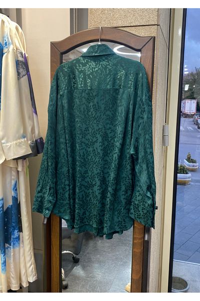 PERA MODA Cămașă lungă și elegantă pentru femei, jacquard, fără aspect