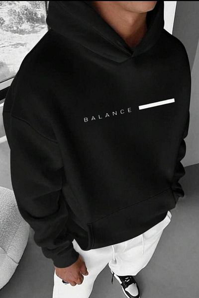 CAST COLLECTİON Ανδρικό φούτερ με στάμπα μαύρο Blance Oversize
