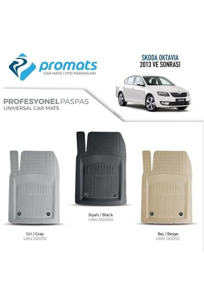 PROMATS Skoda Octavia 2013 Sonrası Oto Paspas Profesyonel 4d (siyah)