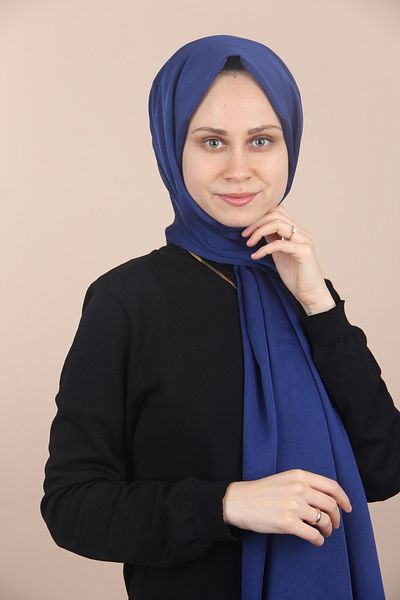 Sima Şal din şifon Parlament Blue-195 Sima Janjanlı