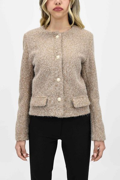 birizmoda Кашмирено вълнено яке с копчета и джобове - Кафяво