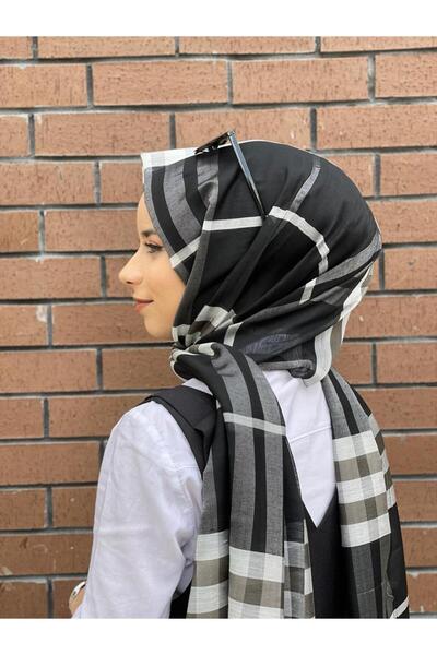 Sima Μαύρο καρό σάλι Burberry