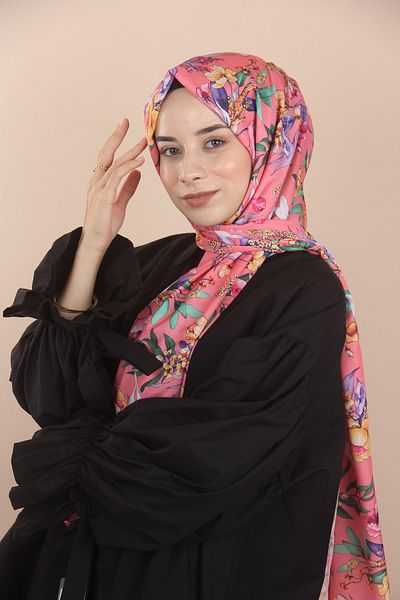 Sima CANDY PINK Σάλι Loryan Καλοκαιρινό Τριαντάφυλλο Σάλι