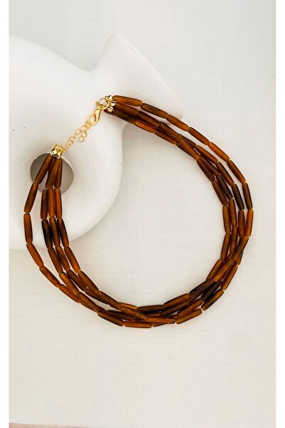 Sacha Accessories Bone Coffee Four Row Necklace