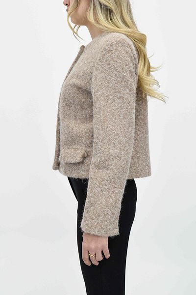 birizmoda Кашмирено вълнено яке с копчета и джобове - Кафяво