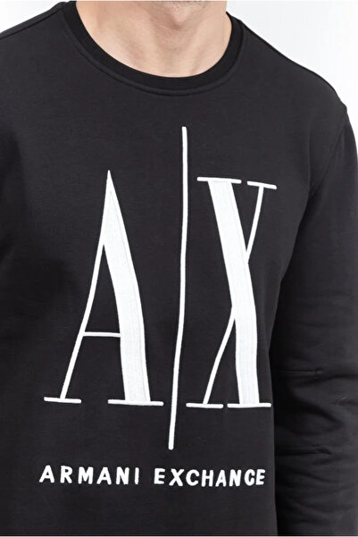 Armani Exchange Erkek FELPA Bisiklet Yaka Sweatshirt - Siyah