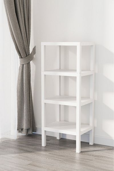 Bayev Ombeg 4 Tier Plastic Organizer Μπάνιου - Γλάστρα Βιβλιοθήκη Λευκό