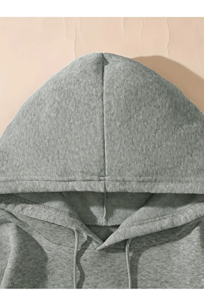 Pink Sky Gray Oversize Hooded Sweatshirt - Printed Hoodie