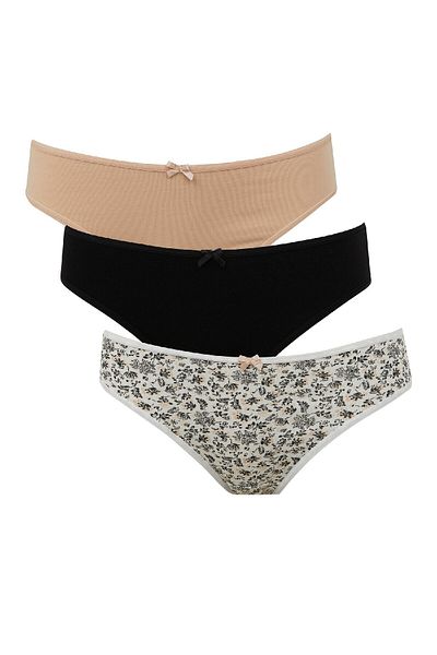 DeFacto 3 Pack Slip Panties with Pattern to Fall in Love - D8669Ax24Wn