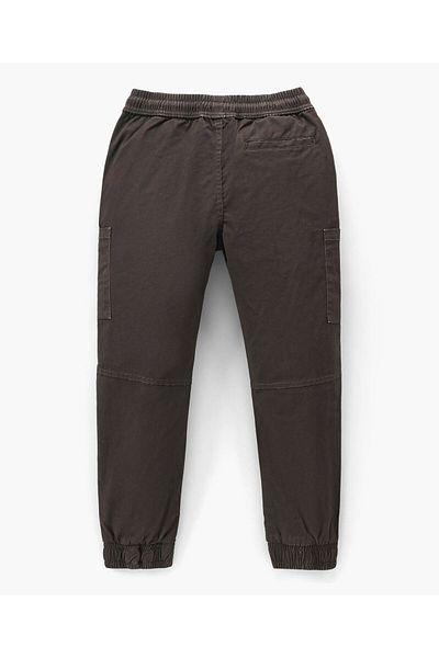 Primo Gino Cotton Ankle Length Joggers Pant Solid - Dark Brown