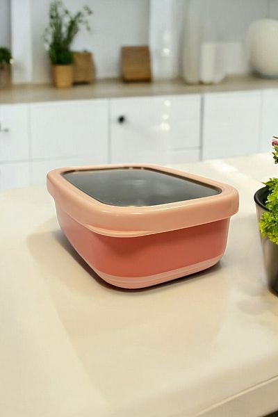 VİP AHMET 820 ml Pink Rectangular Storage Container - Vp-929