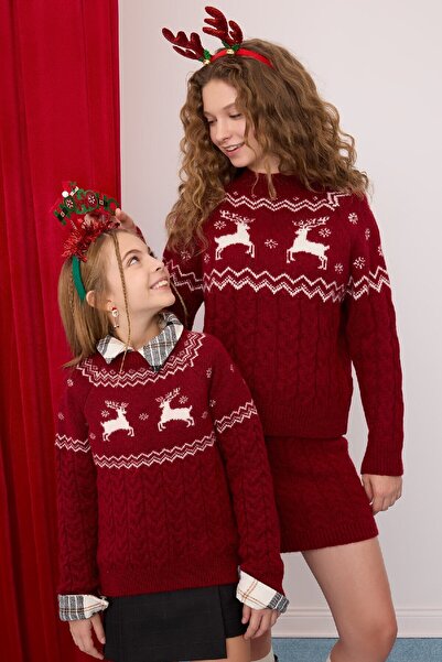 DeFacto Yılbaşı Temalı Bisiklet Yaka Triko Kazak D1109AX24CW