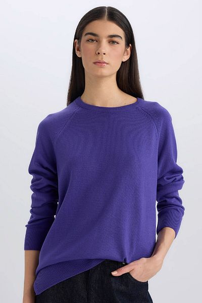 DeFacto Pulover de tricotaj cu textura moale cu decolteu - Regular Fit I6913az24wn