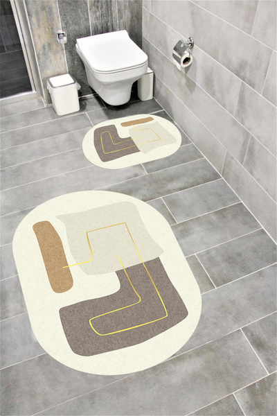 Bordo Halı Set de covorașe de baie decorative lavabile, cu absorbție de apă, ...