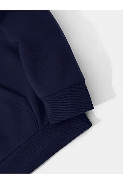 HOFFNUNG με τύπωμα μαύρο φούτερ με κουκούλα oversized