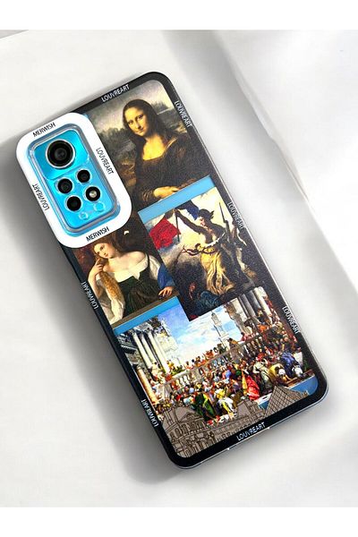 Merwish غطاء سيليكون فاخر متوافق مع Xiaomi Redmi Note 11 Pro متوافق مع Xiaomi Redmi Note 11 Pro مقاس 2 مم محمي بكاميرا فاخرة بنمط اللوفر آرت