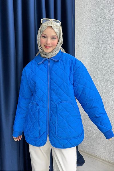 lurex moda Jachetă matlasată cu nervuri