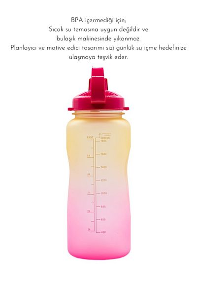 fitmart Celebrity - 2.2 Liter Motivated Tritan Water Bottle - Bpa Free