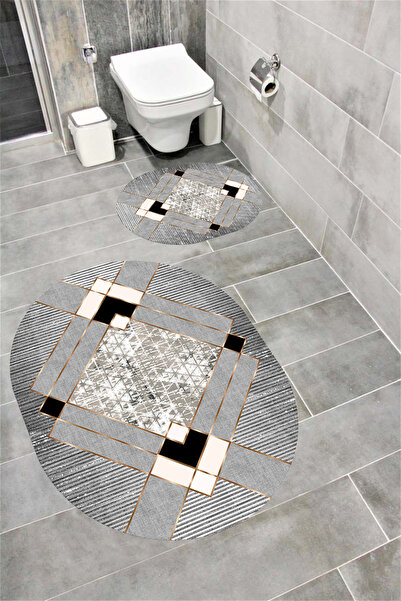 Bordo Halı Su Emici Yumuşak Kaymaz Taban Sünger Dolgulu Yıkanabilir Dekoratif...