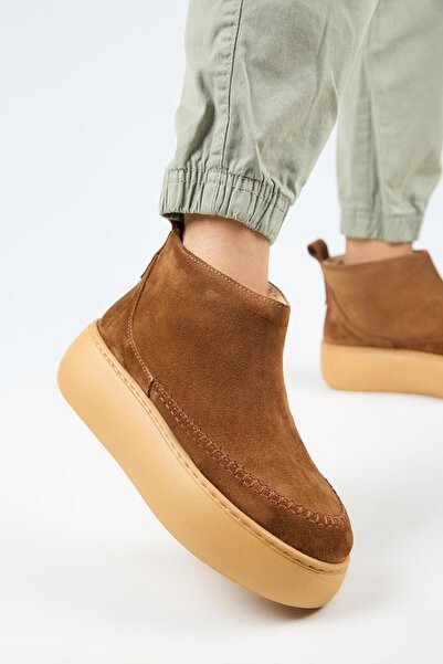 Manijero (Carolina) Kadın Hakiki Deri İçi Kürklü Mini Taba Bot