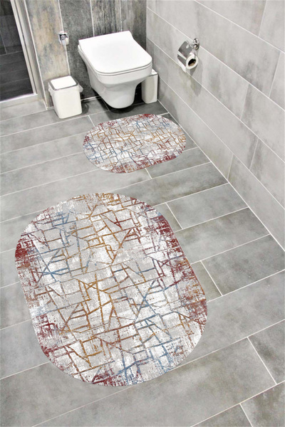 Bordo Halı Set de covorașe de baie decorative lavabile, cu absorbție de apă, ...