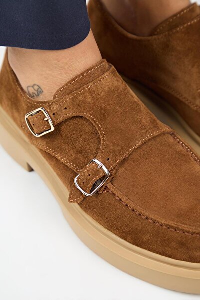 Manijero (Bonni) Women's Leather Genuine Leather Double Buckle Tan Shoes