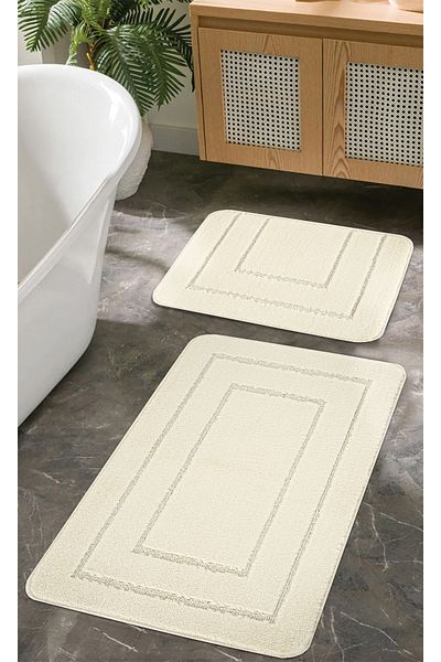 KONFOR Non-Slip Bathroom Mat Set – Long-Lasting, Soft Texture, Water Absorbent, Washable Set (50x80