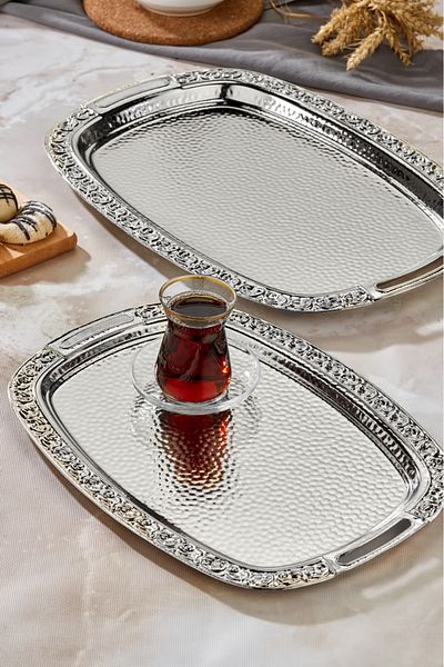 Cooker Set of 2 Stainless Steel Presentation Serving Tray