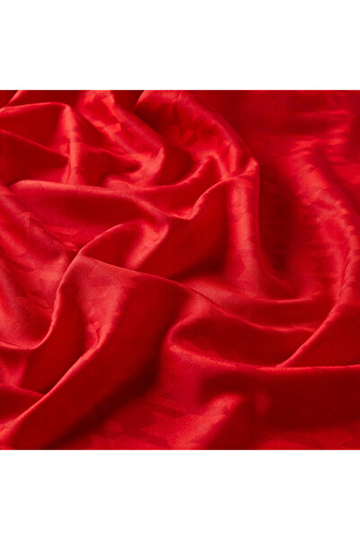 ipekevi Claret Red Silk House Houndstooth Patterned Cotton Silk Shawl 6606