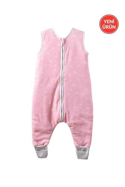 Alpar Tekstil Winter 2.5 Tog Padded Sleeveless Sleeping Bag with Booties and Zipper, Leafy Powder for Boys and Girls