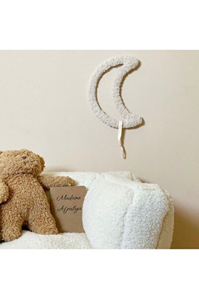 afralya home 1 Adet Ay / Hilal Dekoratif Çocuk Odası Aksesuarı, Kuzum Ipli As...