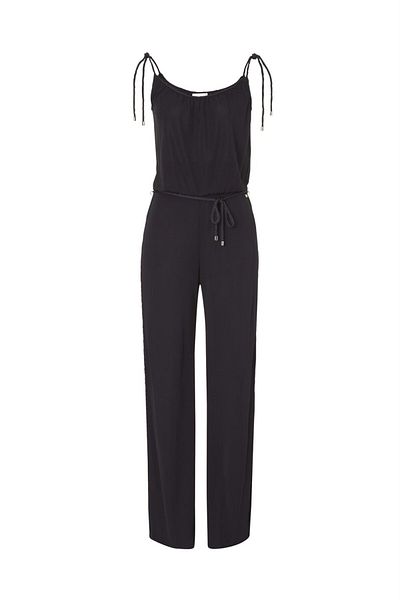 Escada Sport Rope Strap Belted Leg Slit Detailed Navy Blue Jumpsuit