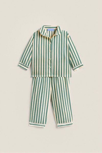 Daisy Dolly Unisex Children's Cotton Striped Pajama Set
