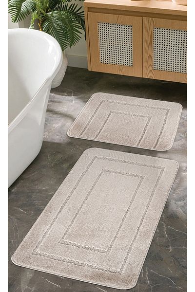 KONFOR Non-Slip Bathroom Mat Set – Long-Lasting, Soft Texture, Water Absorbent, Washable Set (50x80