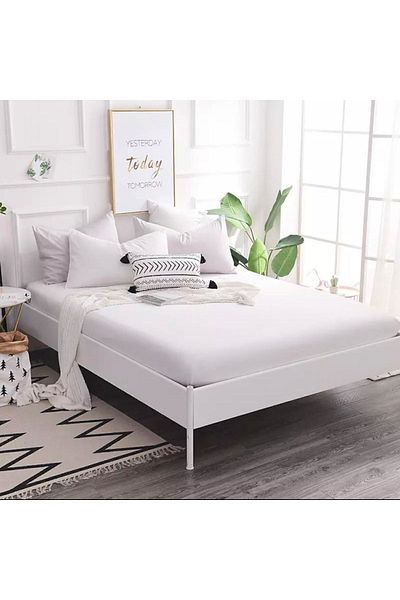 MODELHOME Cotton Towel Fabric Elastic Sheet (Single / Double / Large Size)