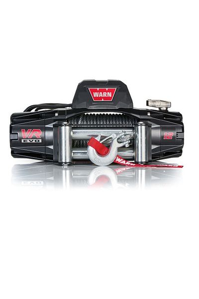 warn VR EVO 12 - رافعة 12000 رطل مع حبل فولاذي وجهاز تحكم عن بعد لاسلكي، 12 فولت