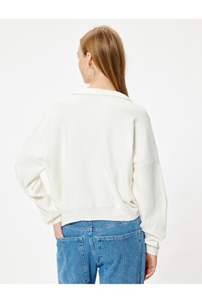 Koton Ecru Women's Sweater - 5Wal90003Ht Model